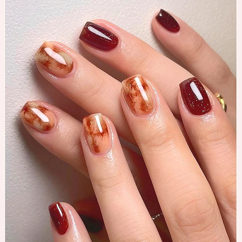 1/6color 5g Amber Brown Gel Nail Polish Set Y2K Autumn Winter Gradient Leopard Jelly Nail Gel Semi Permanent Soak Off Varnish