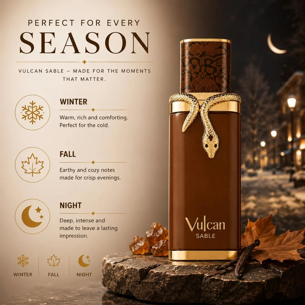 French Avenue Vulcan Sable Eau De Parfum 100ml, Whiskey, Coriander, Tonka, Patchouli, Benzoin