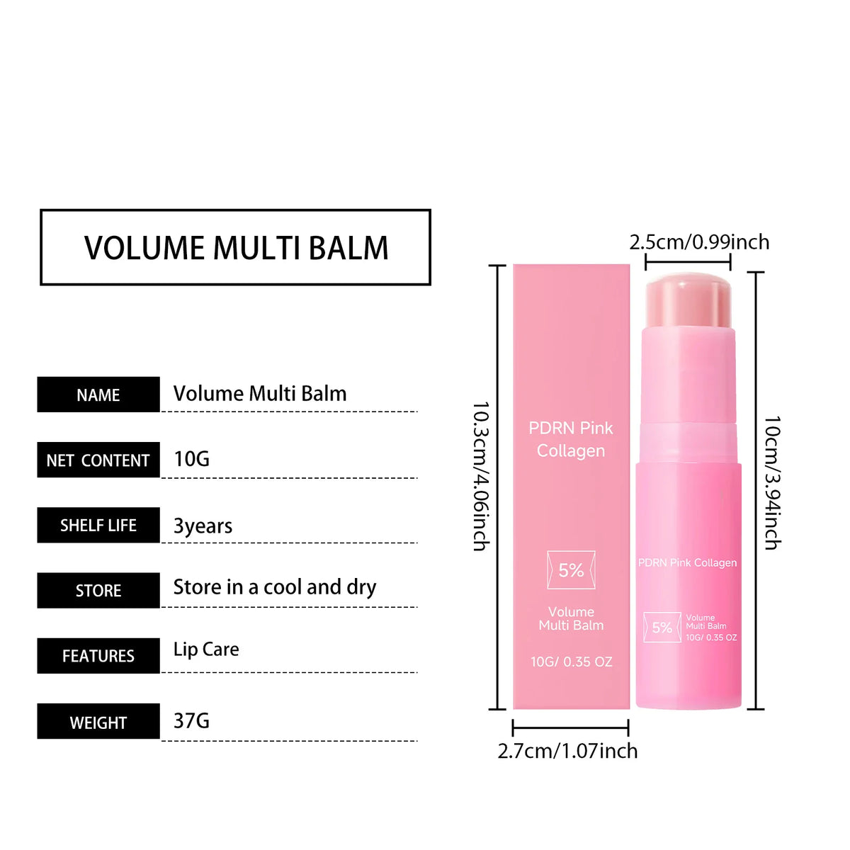 Hydrating Wrinkle Bounce Balm Collagen Multi Balm Stick Reduce Skin Dull Enhance Skin Elasticity Face Lip Eye Multi Cream Stick
