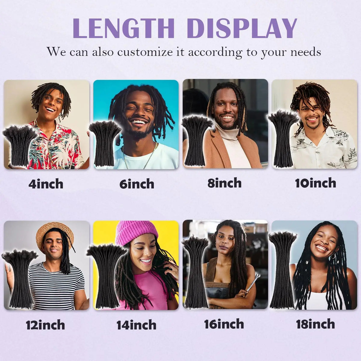 Synthetic Hair Dreadlock Extensions – 10-Strand Soft Locs