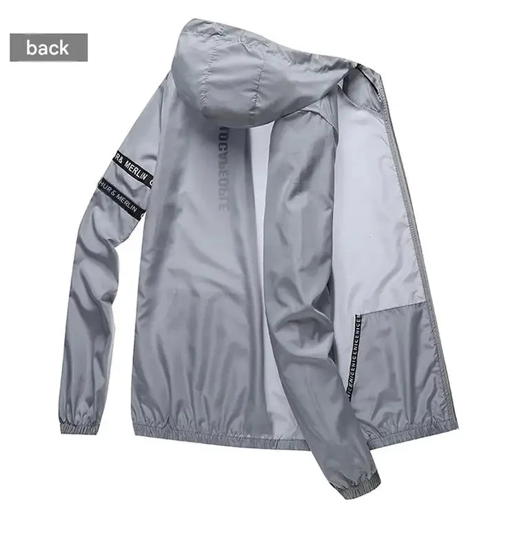 UPF50+ Summer Sun Protection Clothing Men's Casual Waterproof Quick-drying Bicycle Hooded Jacket Hiking Thin Skin Windbreaker