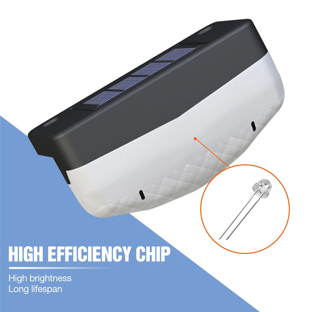 Solar LED Lamp Outdoor Stairs Step Lights Waterproof Garden Courtyard Railing Fence Corridor Atmospheric Decoration Lighting