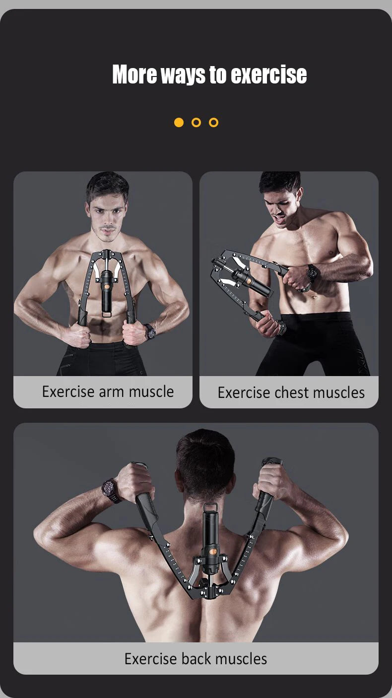 Arm Exerciser with Wheels Adjustable 22-440lb Hydraulic Arm Strengther Ab Wheel Chest Expander Abdominal Muscle Strength Trainer