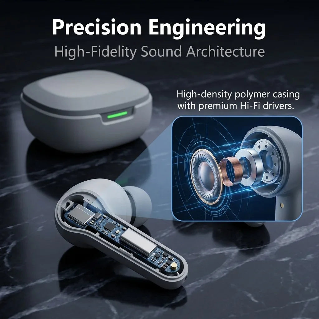 Wireless Bluetooth Earphones Low Latency Game Music Headphones Long Playback Headset HiFi Stereo TWS Gaming Earbuds HD Call Mic