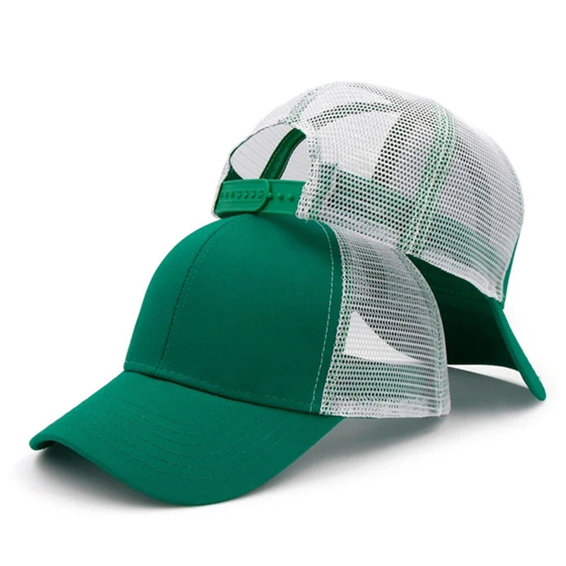 Custom Logo Mesh Splicing Breathable Adjustable Baseball Cap Men Hip Hop Summer Shade Snapback Hat Outdoor Women  Trucker Caps