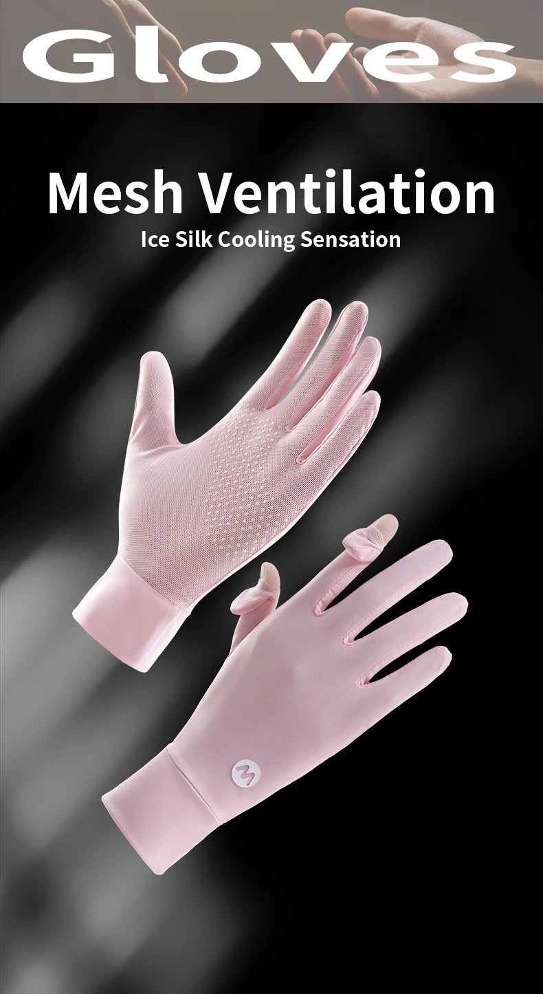 Summer Sunshade Gloves Quick Drying Touch Screen Outdoor Sports Cycling Gloves Breathable Non Slip UV Sun Protection Gloves