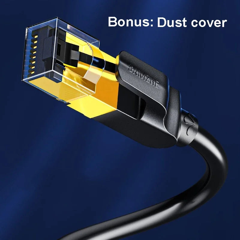 Samzhe Cat7 Heavy Duty High Speed 10Gbps Internet Network Cable Professional LAN Cable Shielded for Gaming Streaming Home Office