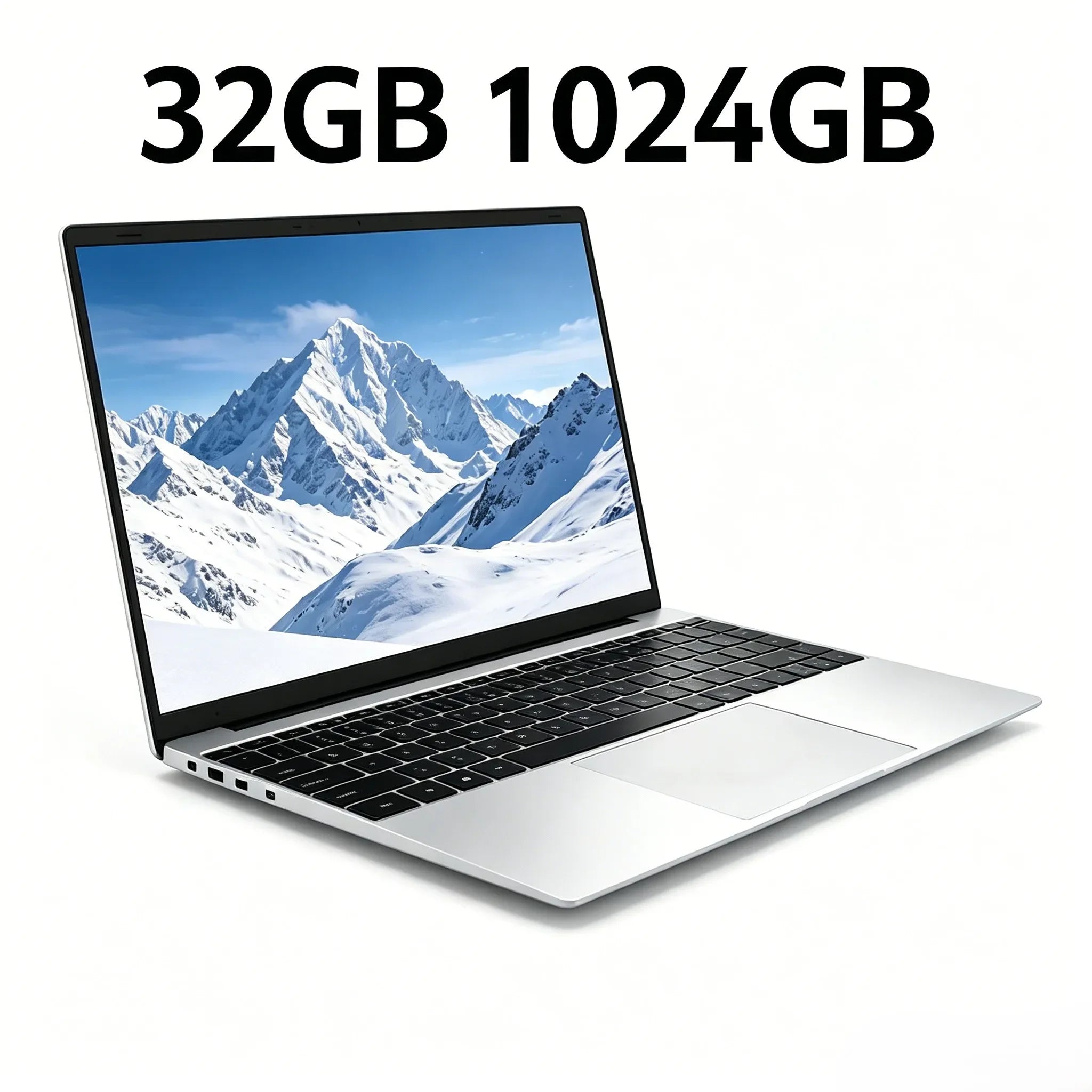 15.6 Inch HD Notebook 120Hz IPS Display Intel N95 32GB RAM 2TB SSD Backlit Keyboard Reliable Battery Power