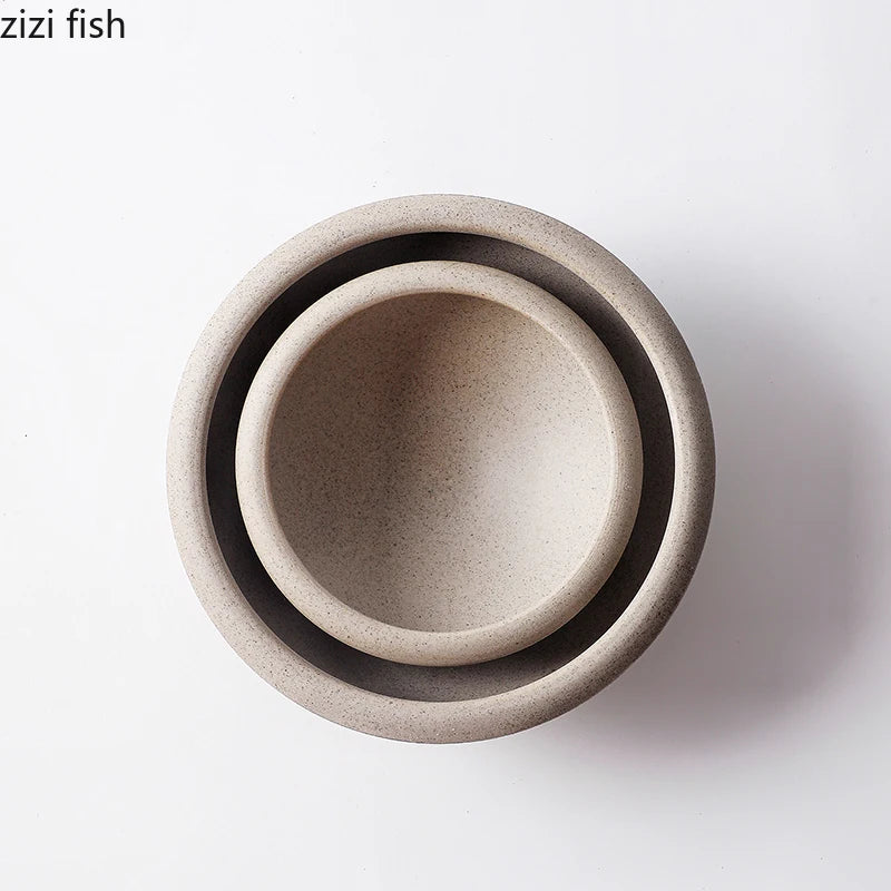 Frosted Coarse Pottery Bowl Vintage Soup Bowl Yogurt Dessert Bowl Appetizer Bowls Snack Sashimi Bowls Restaurant Tableware