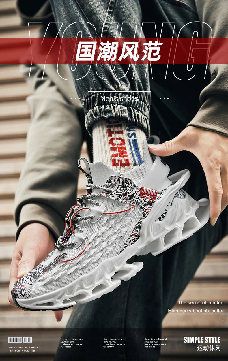 Men's Casual Sneakers Breathable Luxury Trainer Race Shoes Fashion Loafers Running Shoes for Male Comfortable Tenis
