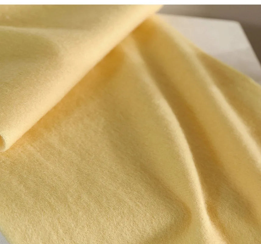 High Quality 100% Wool Muffler Classic Simple Solid Men Women Scarf Fall Winter Thick Casual Shawl Male Female Tassel Scarves