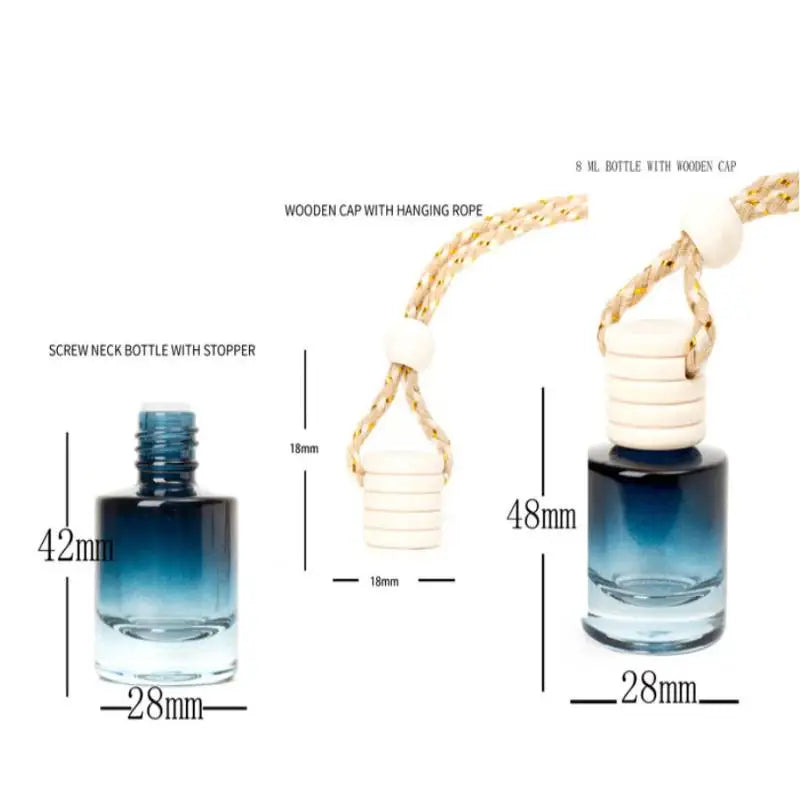 【M】1Pcs Black Cap Dyed Cylinder Empty Bottle Car Essential Oil Diffuser Fragrance Air Freshener Scent Perfume Bottle Ornament
