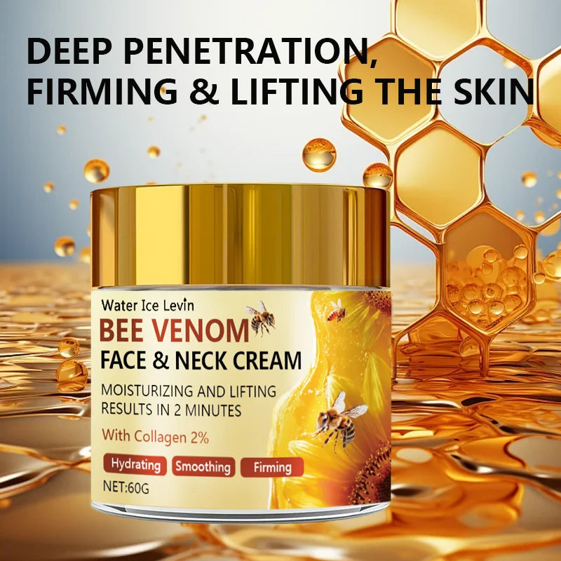Bee Venom Face and Neck Care Stick, Light Beige Firming Essence Moisturizer, Vitamin E and Hyaluronic Acid, Smooth and Firming, Suitable for All Skin Types