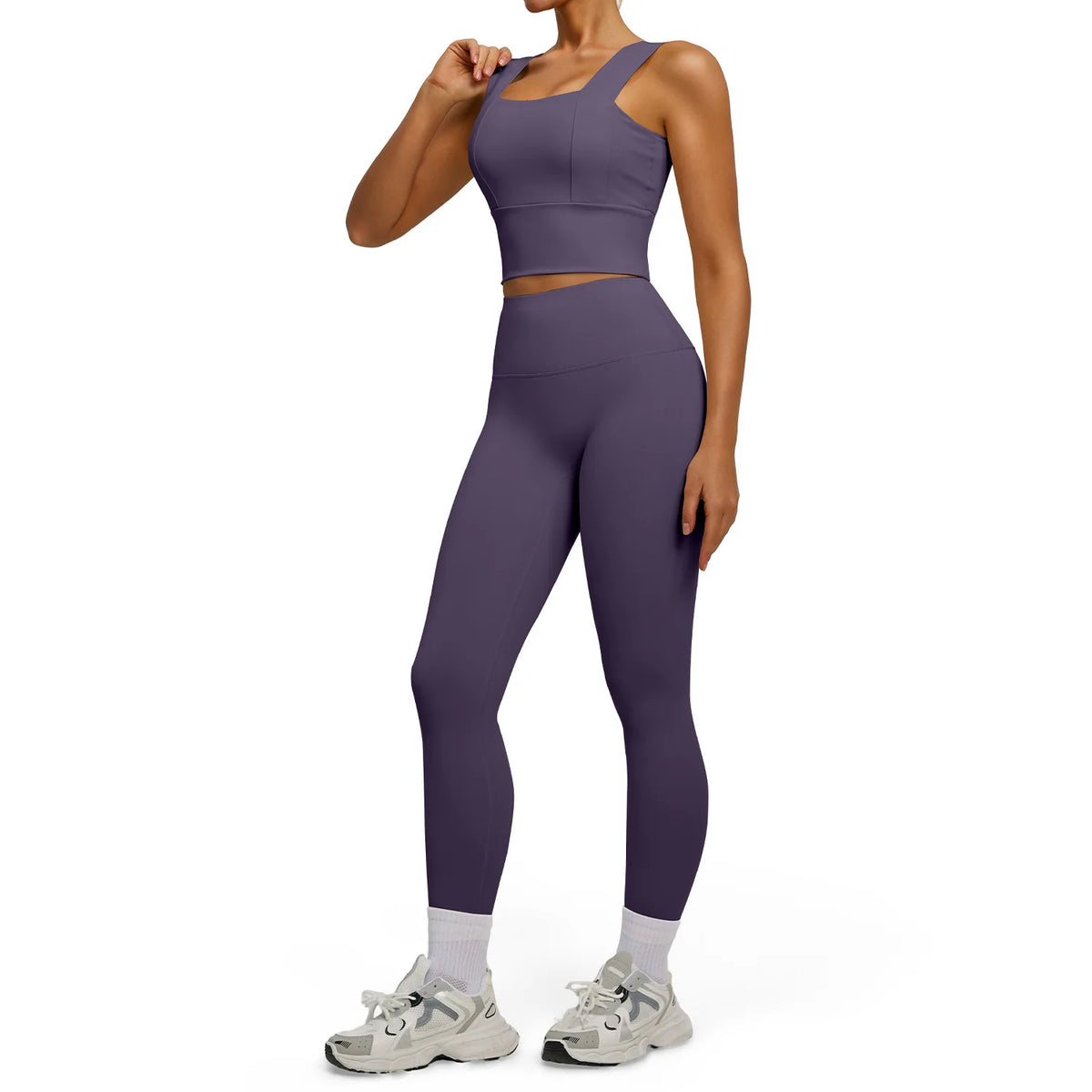 Solid Color Bra, Trousers, Yoga Suit, Tight and Thin, Nude Running Sports and Fitness Clothes