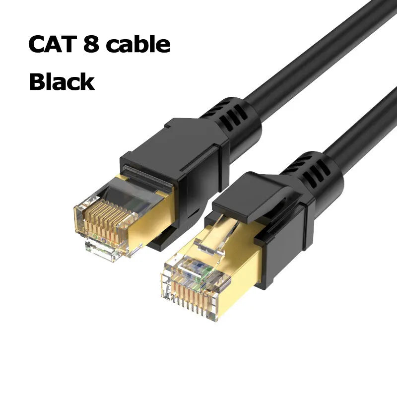 High Speed CAT8 Ethernet Cable High Flex Heavy Duty Network Cable with Gold Plated RJ45 Connector 40Gbps 2000Mhz LAN Cable