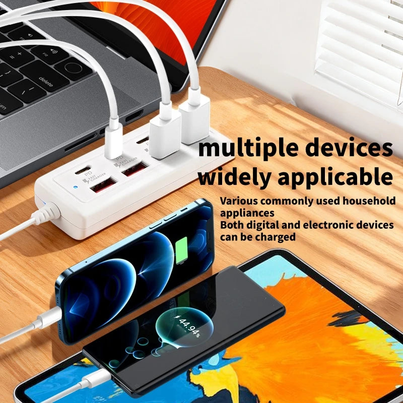 KUBIE USB Hub 8 Port Multi USB Splitter Power Adapter Multiple Expander With On Off Switch For PC Laptop MacBook Accessories