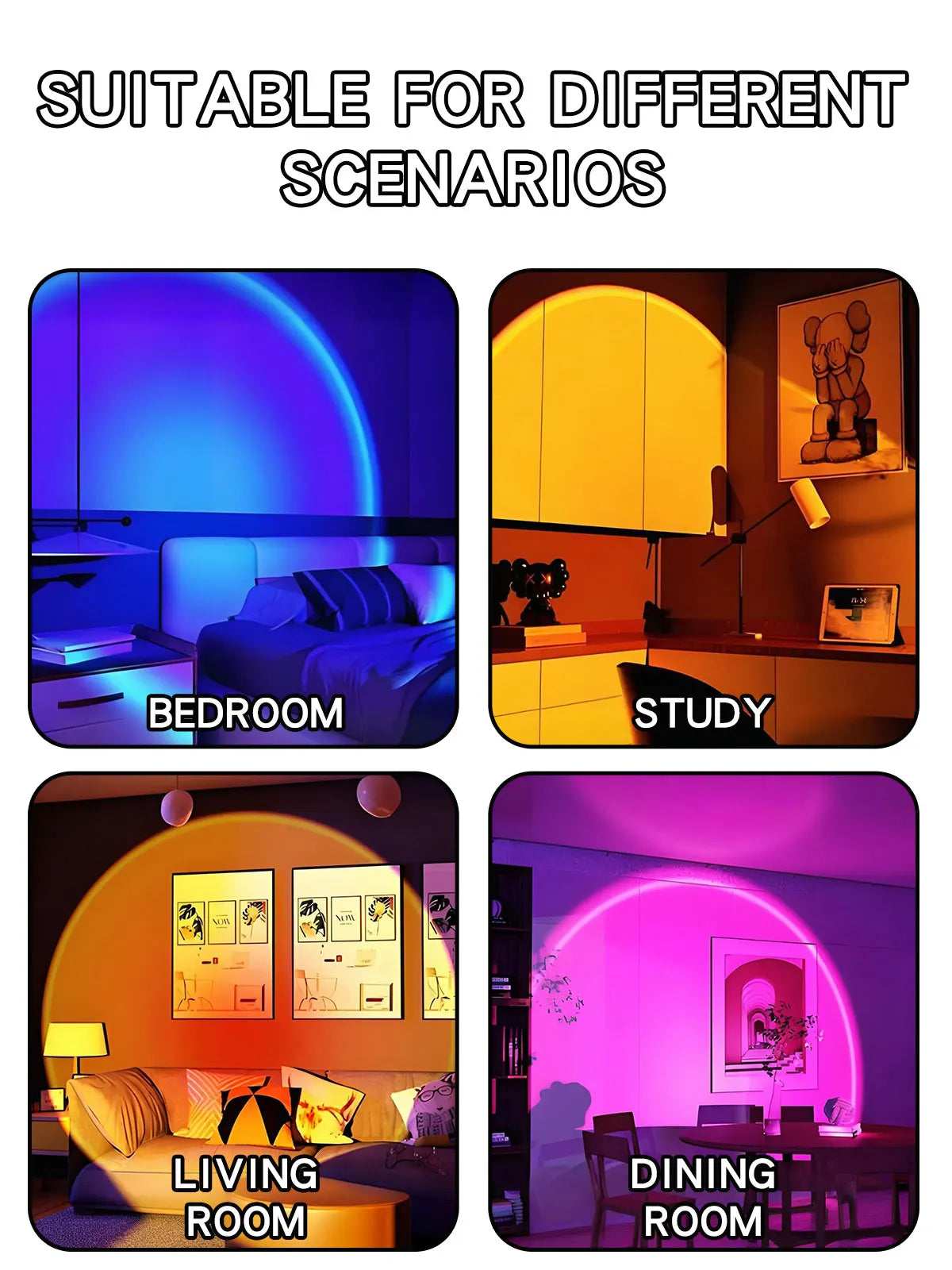 Smart Sunset Lamp Night Light Sunset Projector Smart Life APP Remote Led Lights Room Decoration Photography Birthday Gift