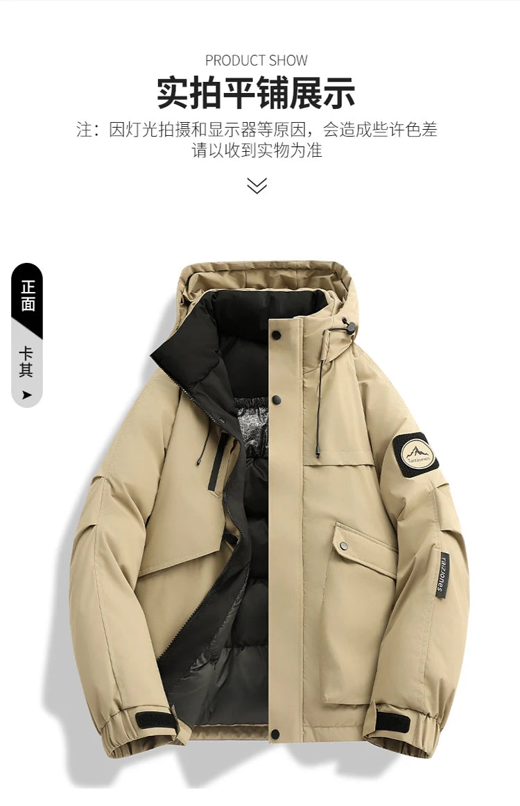 Winter Parkas Men's New Graphene Self Heating Down Cotton Jacket Autumn Men's Mountaineering Jacket Outdoors Waterproof Coat