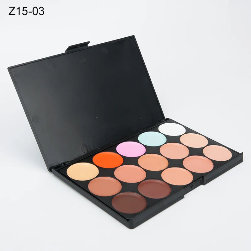 15 Colors Face Concealer Cream Contour Palette,Moisture Cream Makeup Foundation Full Coverage Foundation Covering Perfect Makeup