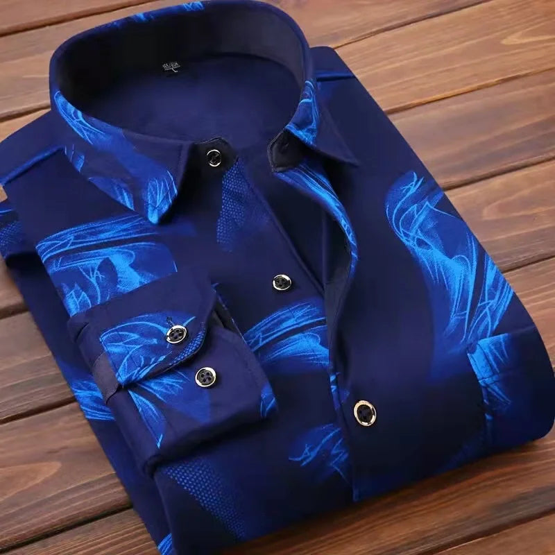 2026 Winter New arrival Men's Fashion Casual Long Sleeve Shirt autumn Men Fleece Thick Warm High Quality Large Size Shirt M-4XL