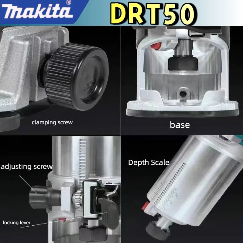 Makita DRT50 Cordless Trimmer Rechargeable Trimming Machine Brushless Slotting Tool Milling Woodwork Engraving Machine