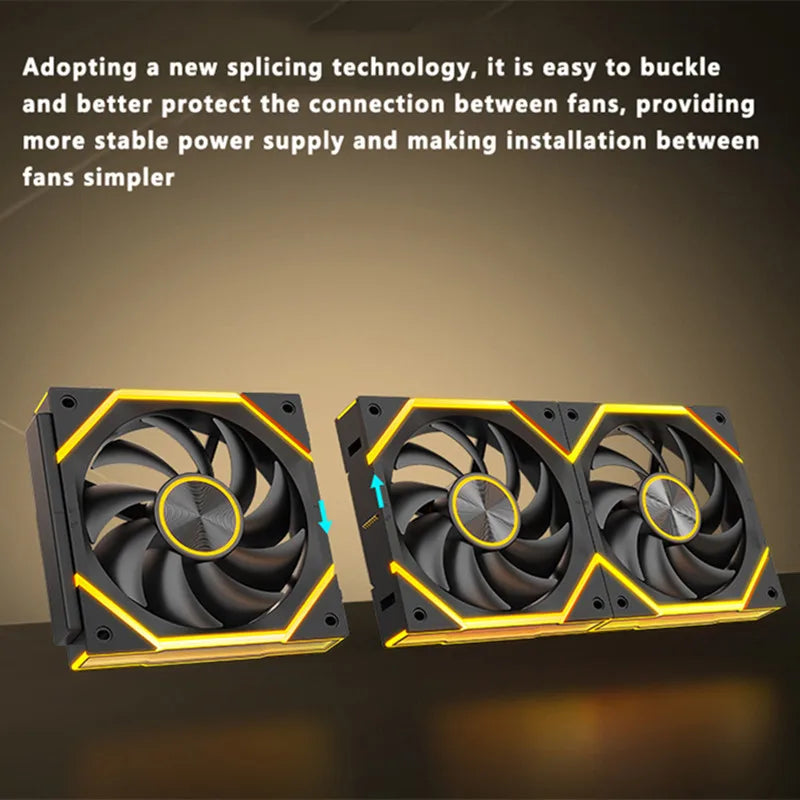 ICE Whale WX-1 Wire-Splicing PC Case Cooling Fan ARGB Mirror Cycle Light Effect 800-2000RPM PWM Water Cooling 360mm Cooler Fan