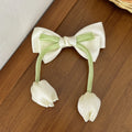 Korean Tulip Flower Bow Hair Clip Girls Sweet Fashion Versatile Duckbill Clip Children Kids Princess Hair Styling Accessories