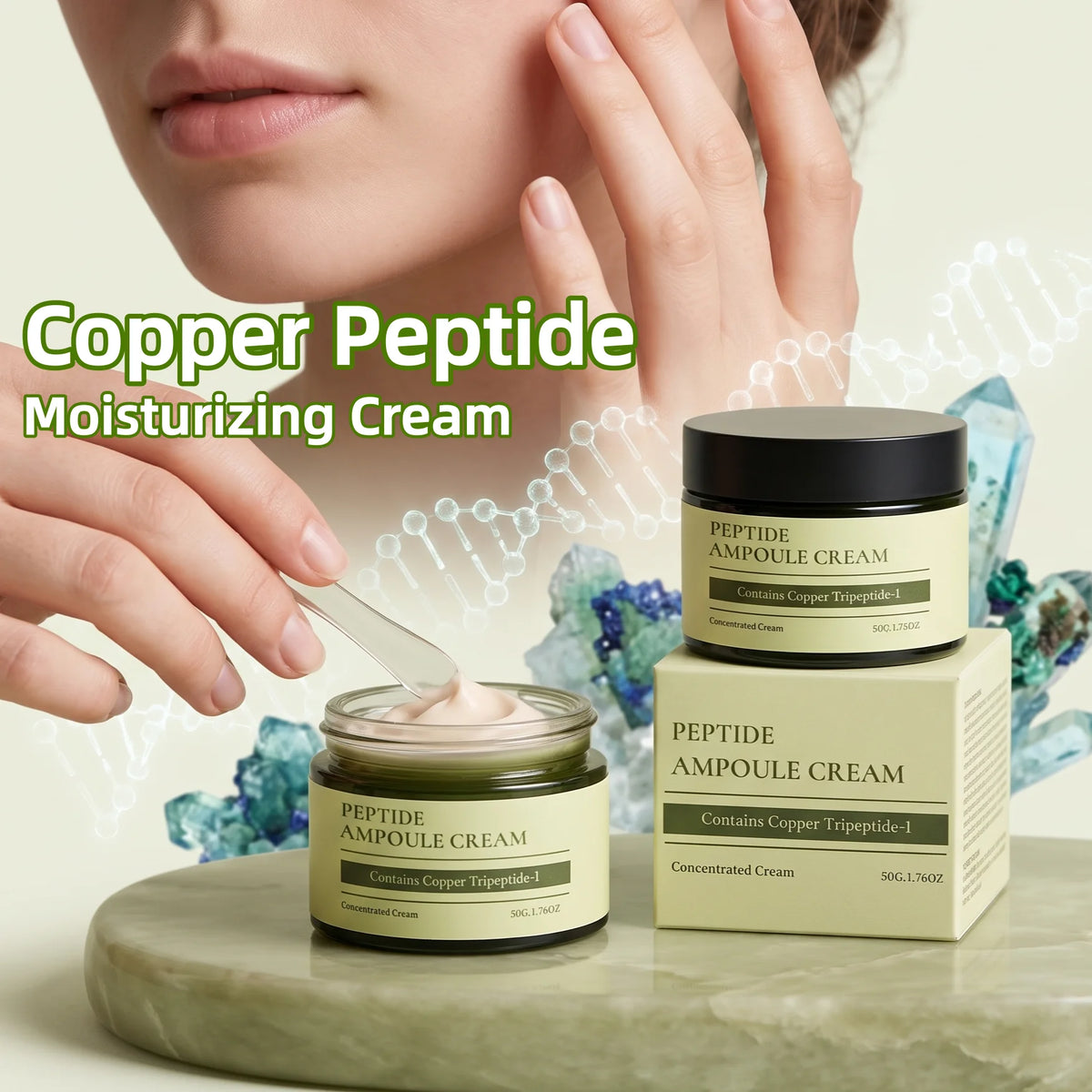 GHK-Cu Copper Peptide Cream Intense Hydration Firm Smooth Face Strengthen Skin Barrier Anti Aging Korean Skin Care Moisturizer