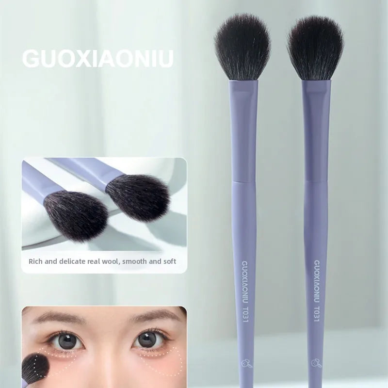 GUOXIAONIU Purple Blusher Brush Foundation Contour Eye Shadow Brush Makeup Tool Ultra Soft Make Up Highlight Brow Shadow Brush