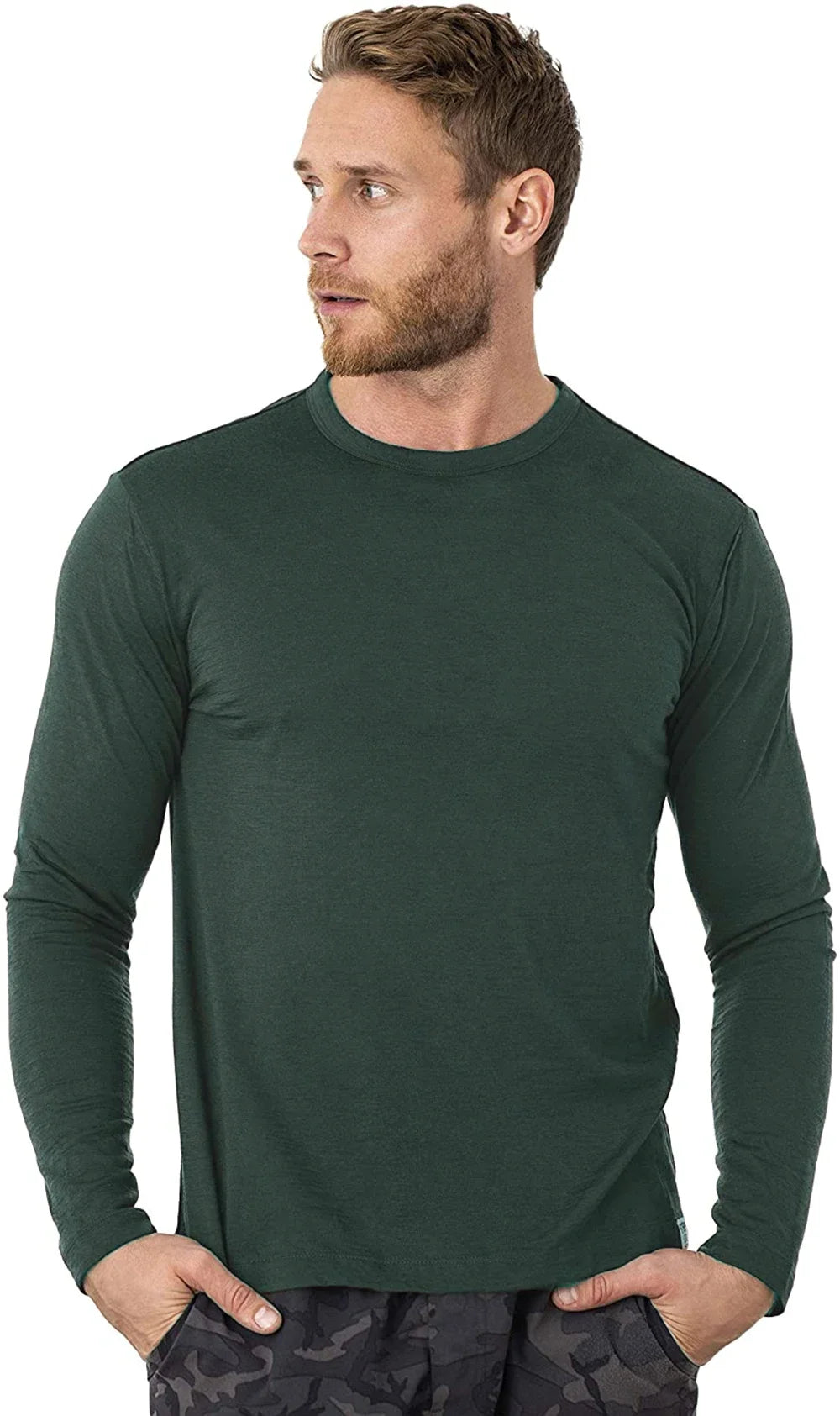 100% Merino Wool Thermal Underwear Men Merino Wool Base Layer Shirt 240G Winter Warm Wicking Breathable Anti-Odor USA Size