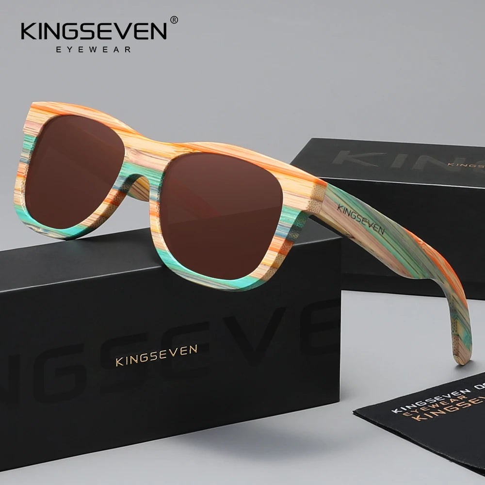 KINGSEVEN Brand Original Wooden Sunglasses Polarized Sunglasses Men Fashion Walnut Wood UV400 Protection Luxury Driving Eyewear