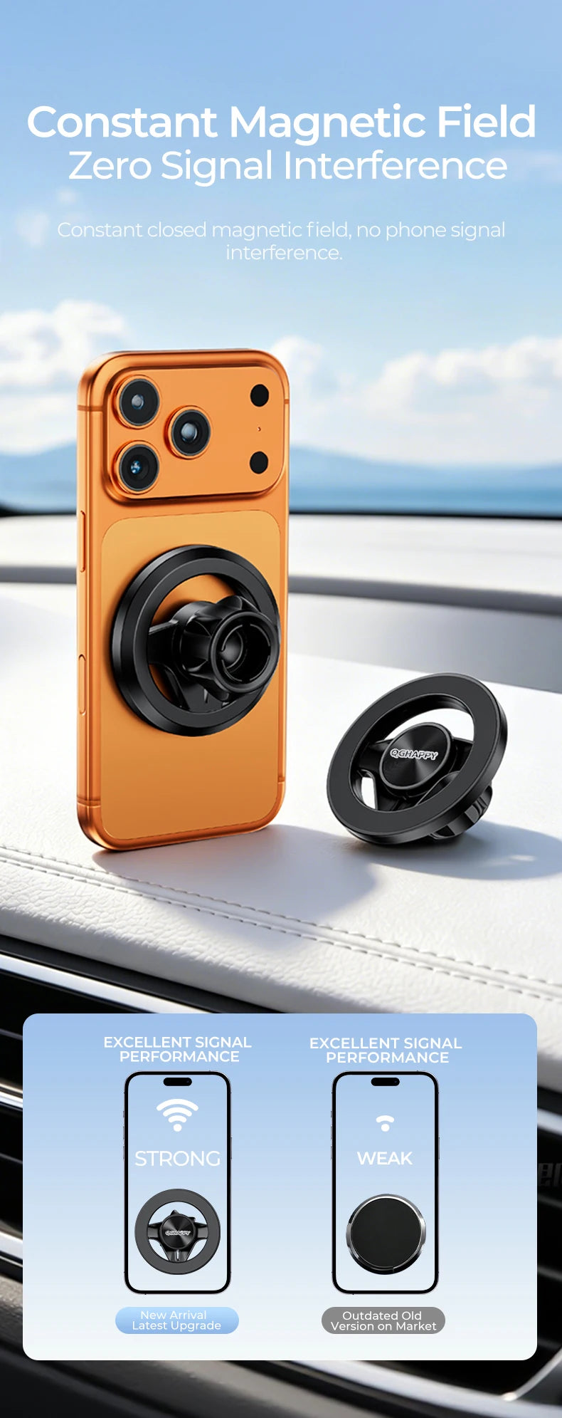 For MagSafe Magnetic Car Phone Holder Accessories Magnet Base for 17mm Ball Head Car Mobile Cellphone Stand Mount GPS Brackets