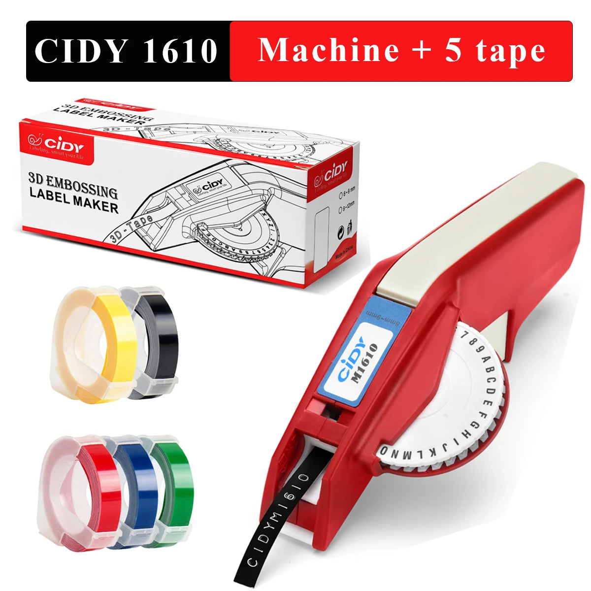 Original Motex E5500 E-505 Manual Label Maker e-5500 Suit For 6/9mm DYMO 3D Embossed Tape Can Replace 1610 12965 1880