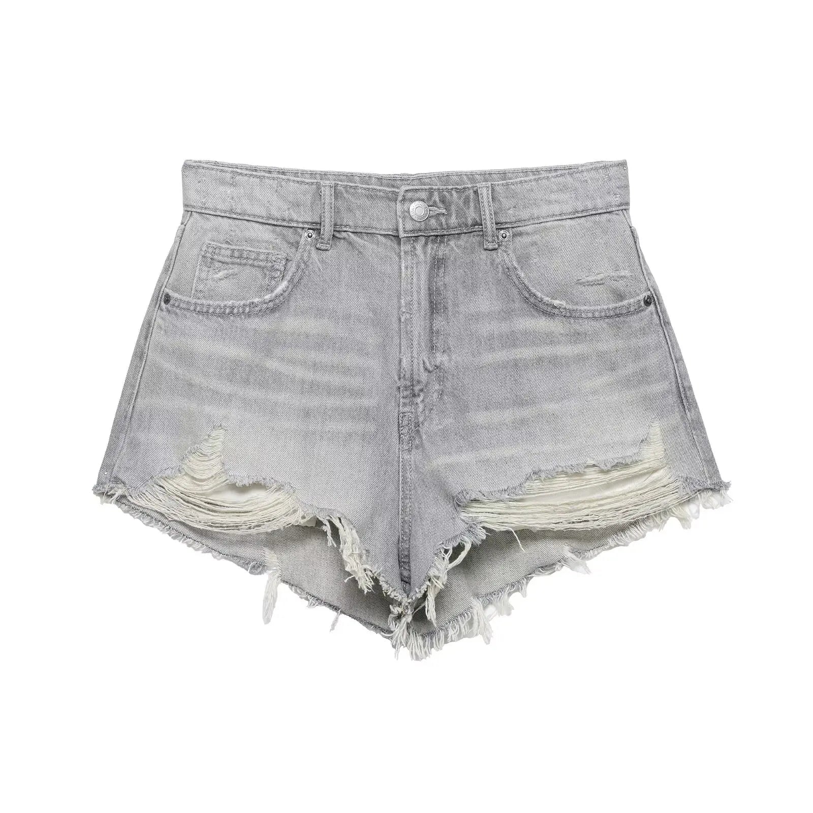 HH Women's High Waisted Denim Shorts Summer Ripped Jean Shorts Frayed Hem A-Line Casual Beach Party Hot Pants Streetwear