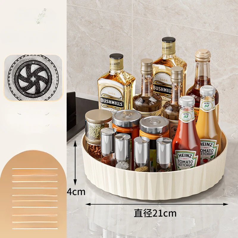 Rotating Kitchen Storage Rack Multi-Functional Desktop Organizer for Cosmetics And Seasonings Entrance Home Organization Box