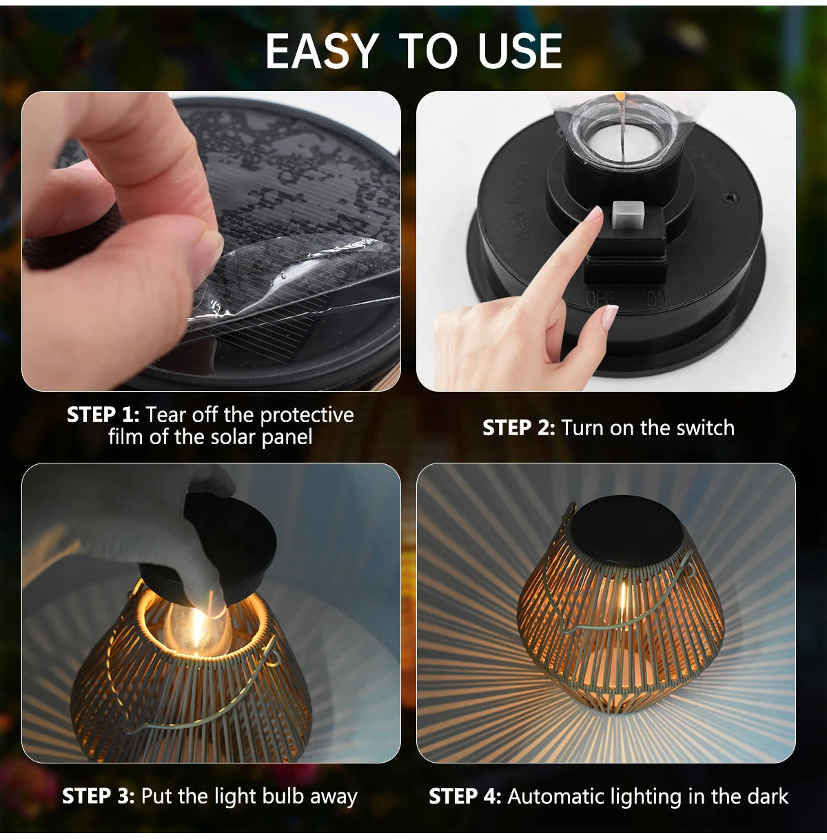 Solar Lanterns Solar Lights Outdoor Waterproof Boho Light for Outside Hanging Rattan Lantern Decoration for Garden Yard Patio
