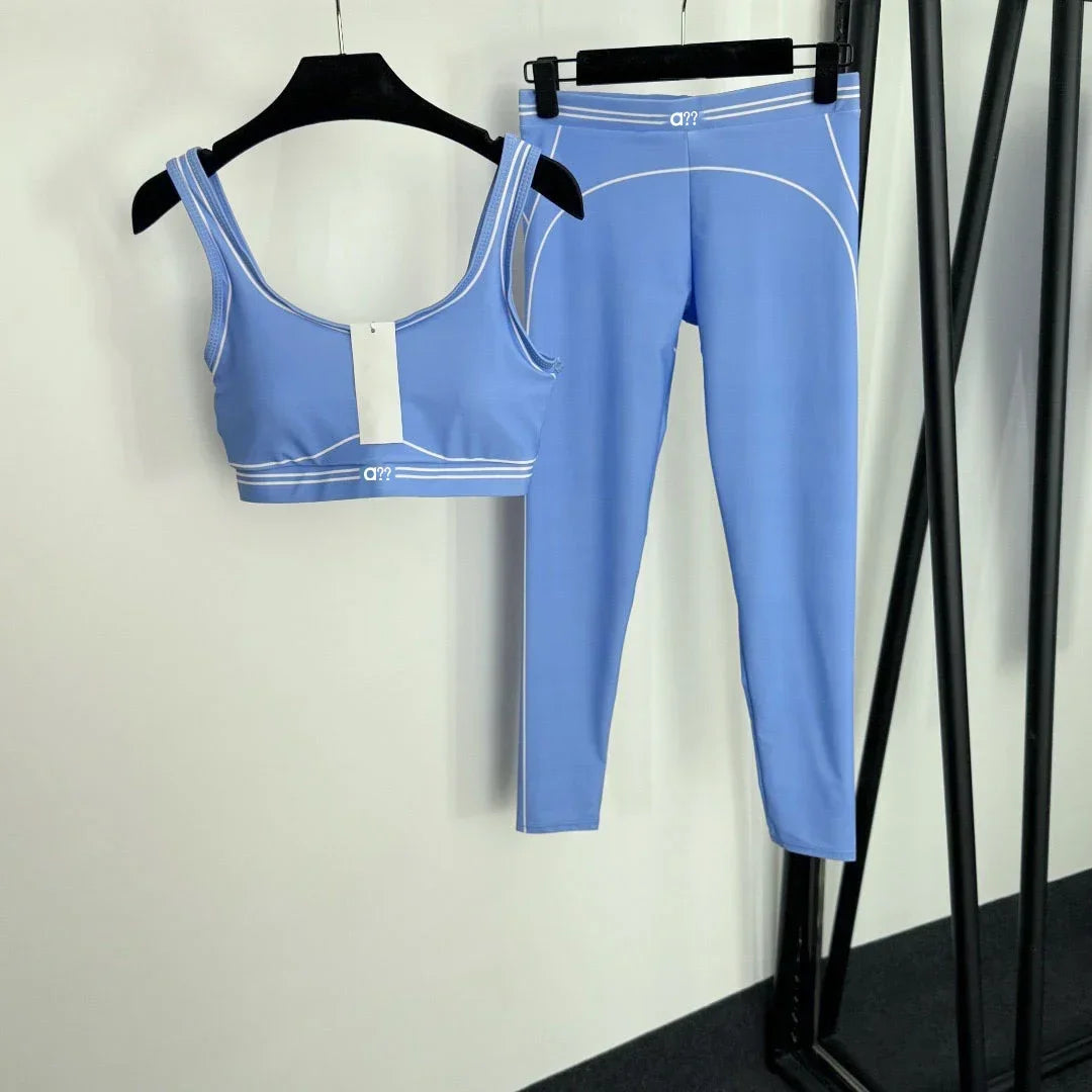 2026 Summer New Style Yoga Sports Outfit - Bandeau Top Stretchy Ankle-length Leggings
