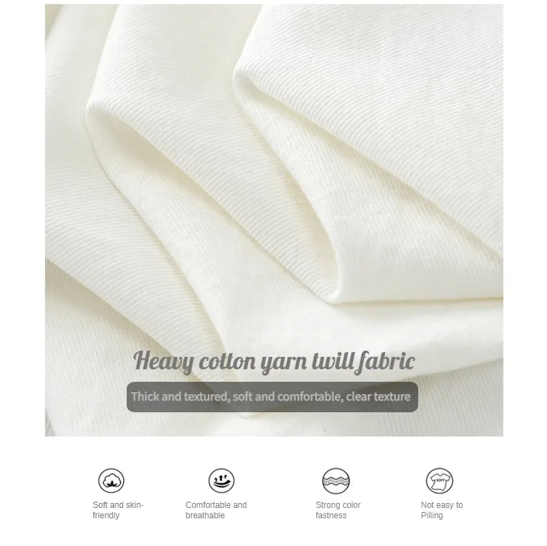 Dukeen Heavyweight Short-Sleeved Shirt Men's Summer Solid Color Lapel Pocket Casual Shirt Cotton White Shirts
