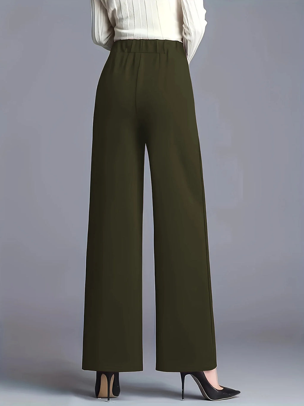 Women High Waist Draped Wide Leg Suit Pants Loose Slimming Straight Casual Versatile Trousers Multiple Colors Daily Commuter