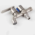 One-in-two-out Double Water Outlet Tap Dual-water Stainless Steel Mop Pool Faucet Water Switch Outdoor Garden Bibcock