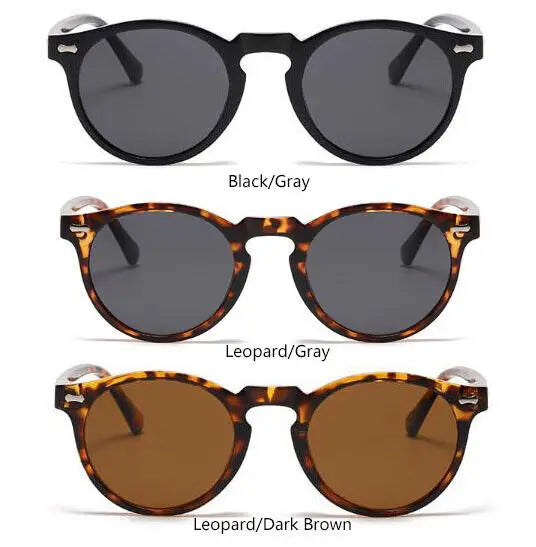 Round Tinted Myopia Glasses Men Black Lens Finished Prescription Nearsighted Glasses Retro Outdoor Shade Driving Sunglasses