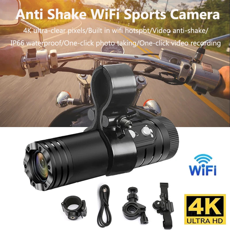 4K Ultra HD Camera Outdoor Hunting Camera Anti Shake Sport DV WiFi Motorcycle Bike Helmet Camera Action Cam Waterproof Bodycam