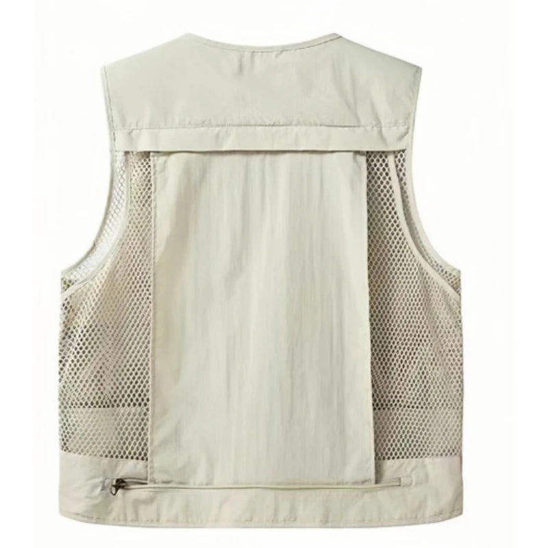 Men's Vest Summer Casual Photography Fishing Multi-Pocket Vest Outdoor Leisure Mountain Climbing Sleeveless V-Neck Custom Logo
