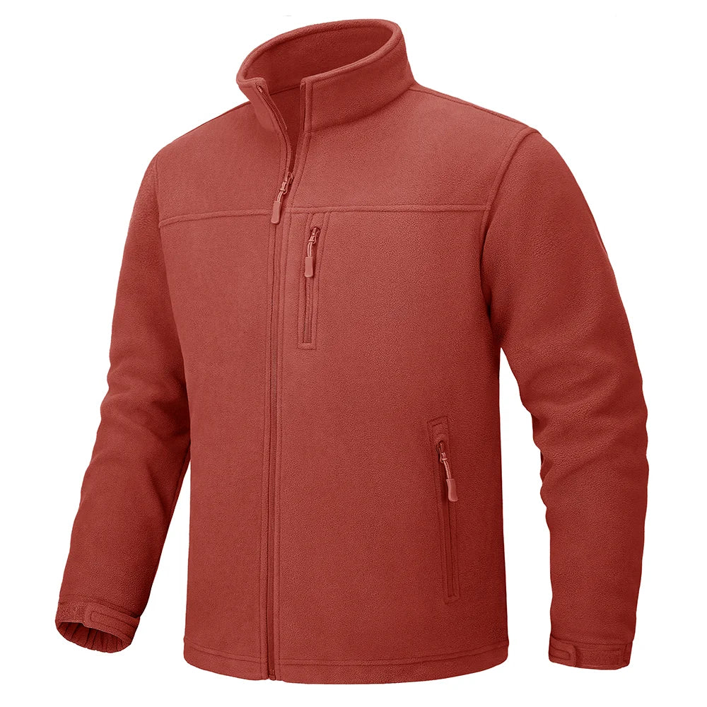 TACVASEN Full Zip Up Fleece Jacket Mens Thermal Warm Workout Jacket Outdoor Trekking Hiking Jackets Camping Coat Windbreaker