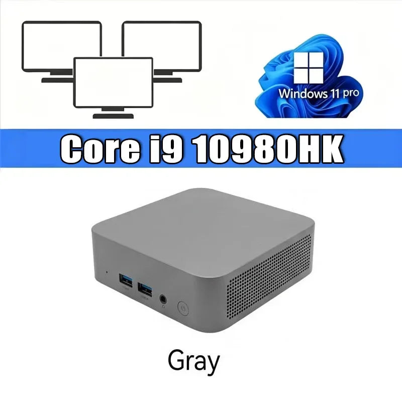 Mini PC Intel Core I9 10980HK Windows 11 Small Pocket Cmputer 16GB RAM 1/2TB SSD WIFI6 BT5.2 4K Desktop PC Gaming Computer