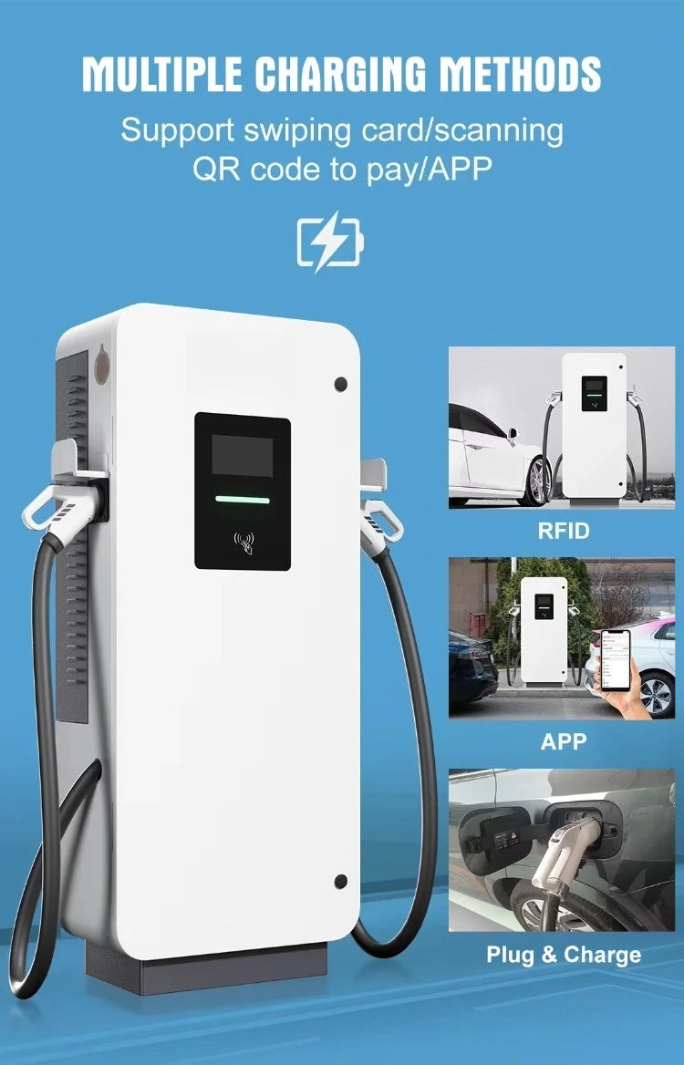 Commercial DC Fast EV Charger 60-240KW, High Power EV Charging Station, Quick Charge, Public & Private Use, Electric Vehicle