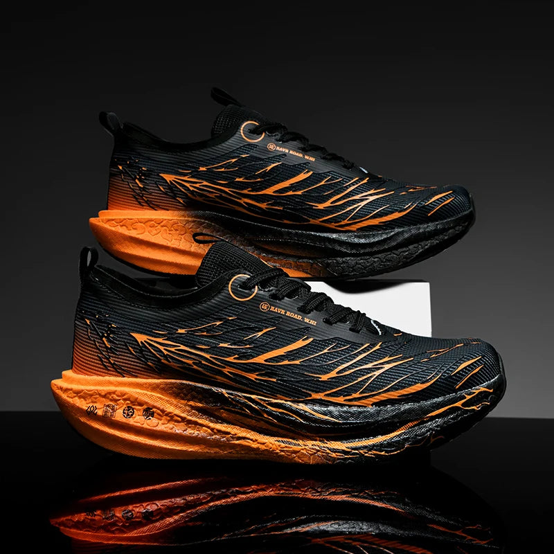 Fluorescence Running Shoes CarbonBoard Marathon Men Sports Breathable Women's Comfortable Athletic Sneakers Soft Wear Resistant
