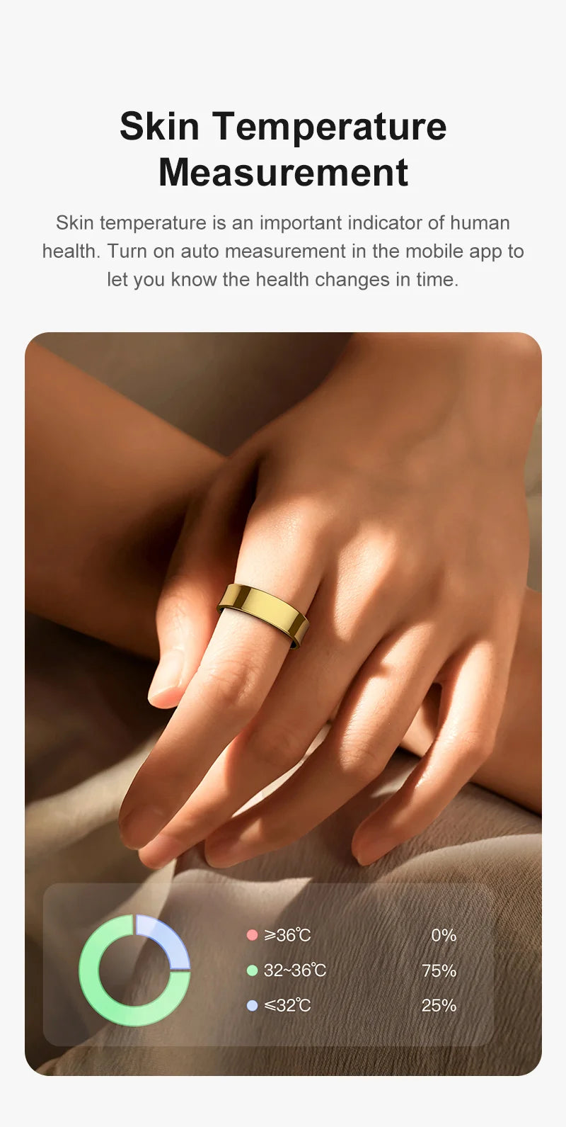 R09 Smart Ring Men Women With Charging Case,Health Sleep Monitor,Skin Temperature Monitor,60 Days Battery Life,5ATM Waterproof
