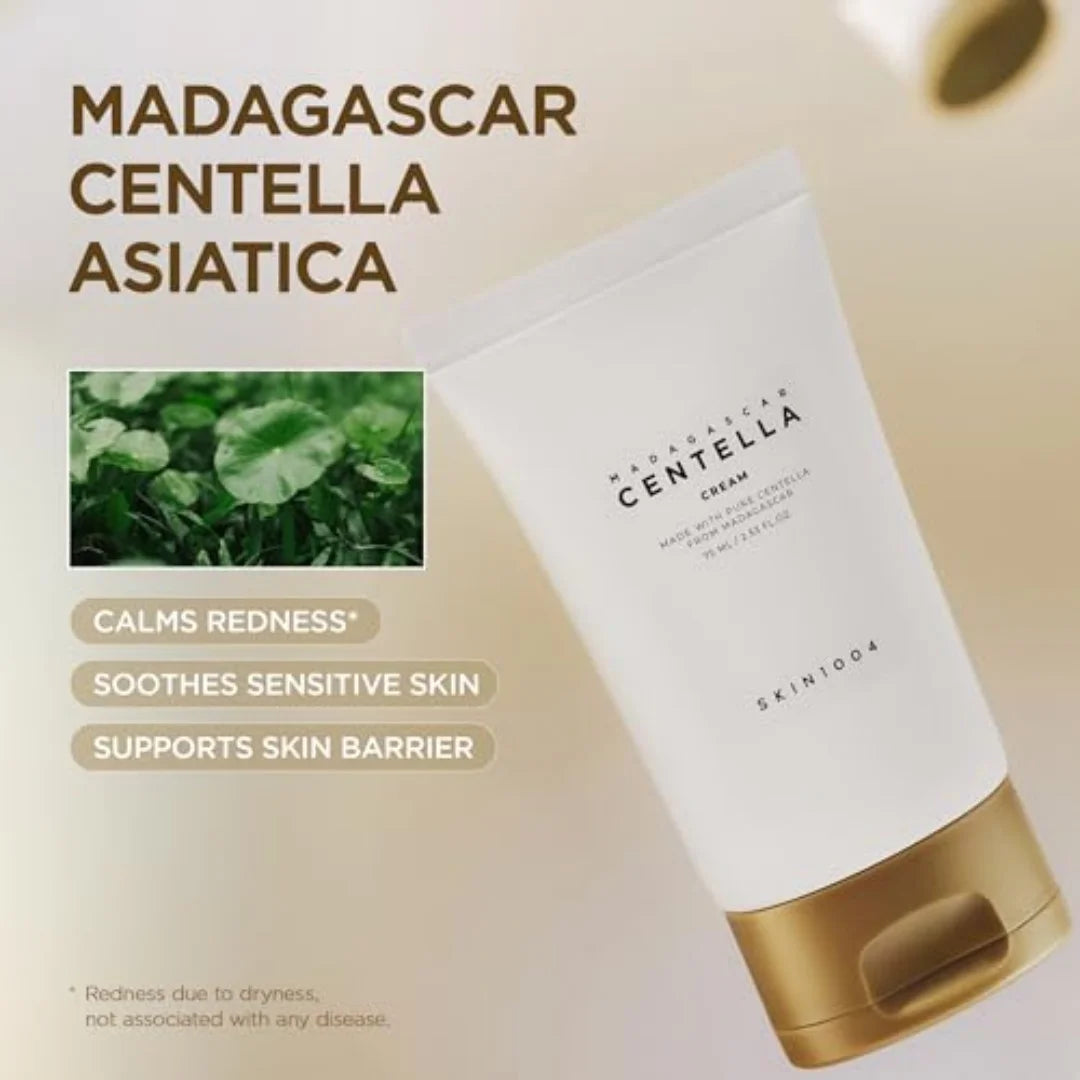 SKIN1004 Madagascar Centella Cream Soothing Repair Face Moisturizer for Sensitive Acne Prone Skin,Korean SkinCare Gel Cream 75ml
