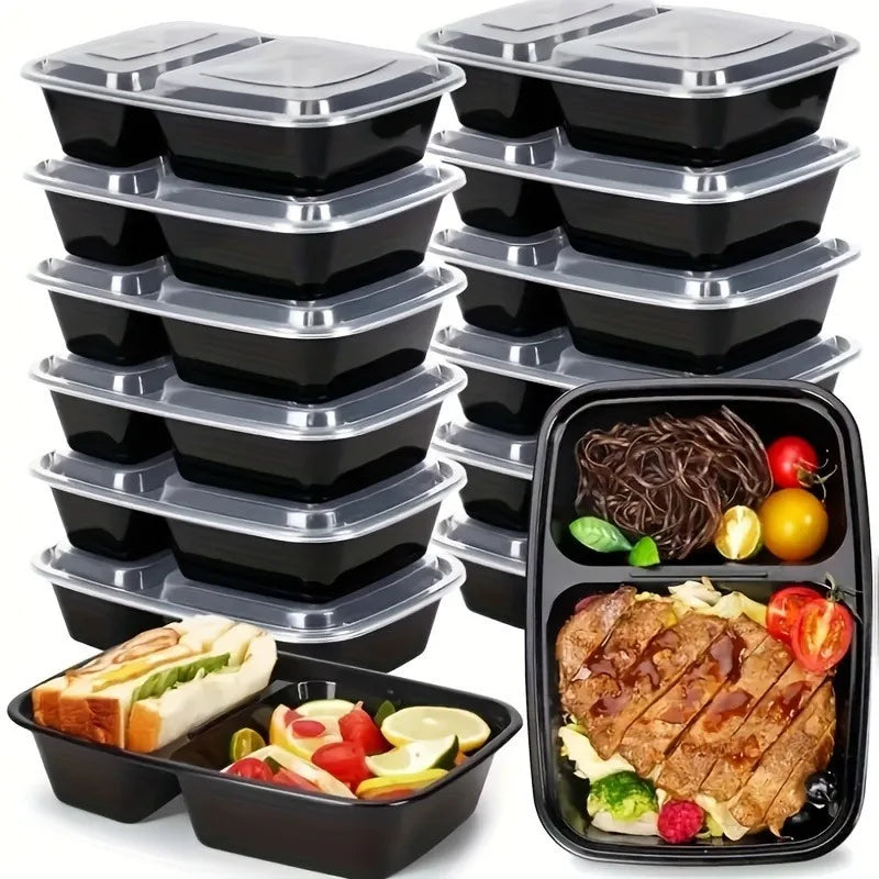 15Pcs Disposable Lunch Box, Takeaway Box, Fast Food Lunch Box, Cake Dim Sum Box, Fresh-keeping Box, Stackable with Cover